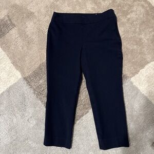 TALBOTS Chatham Crop Pants in Navy Cotton Bi-Stretch Size 10